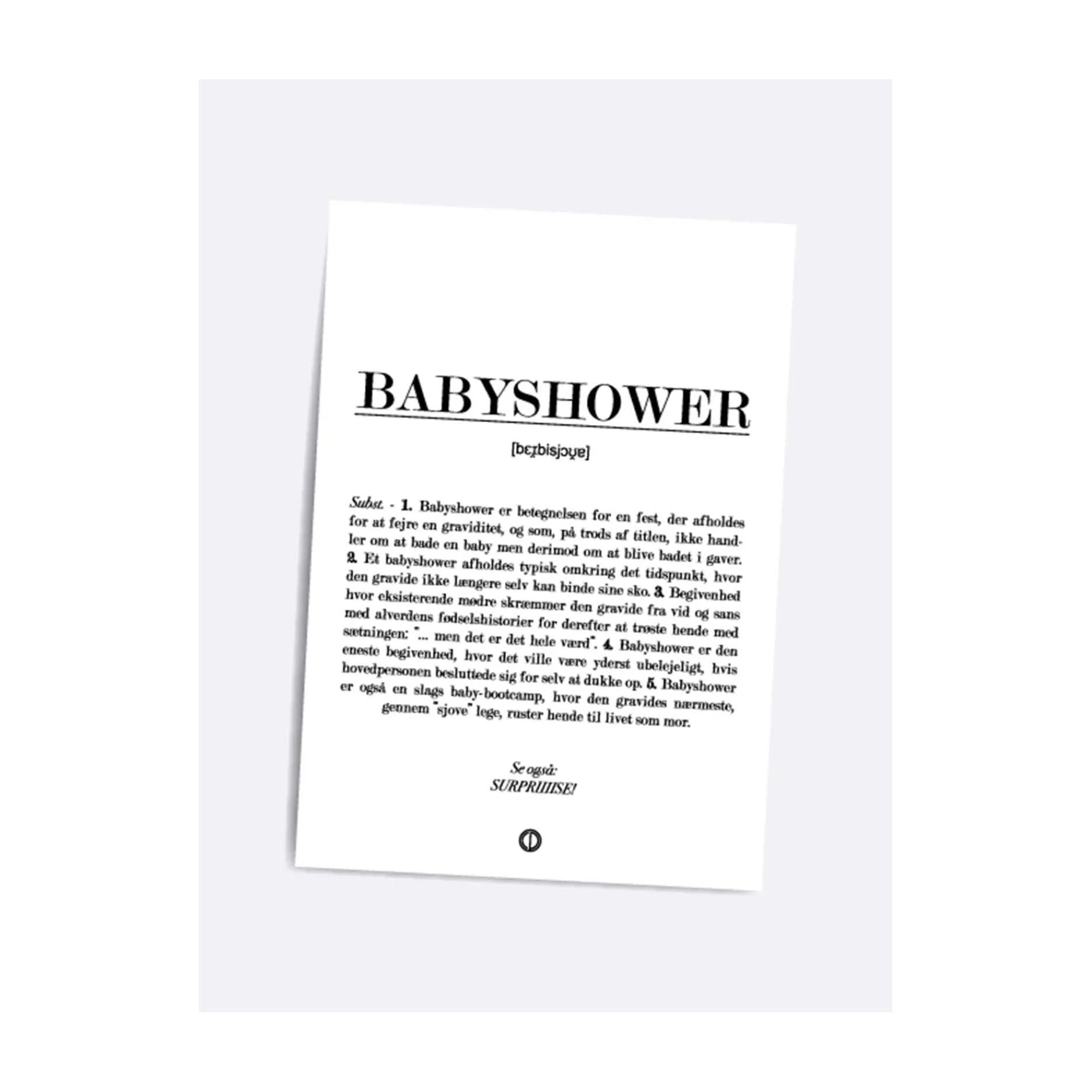 Dialægt/Citatplakat Plakater Og Billeder-Babyshower Definitions