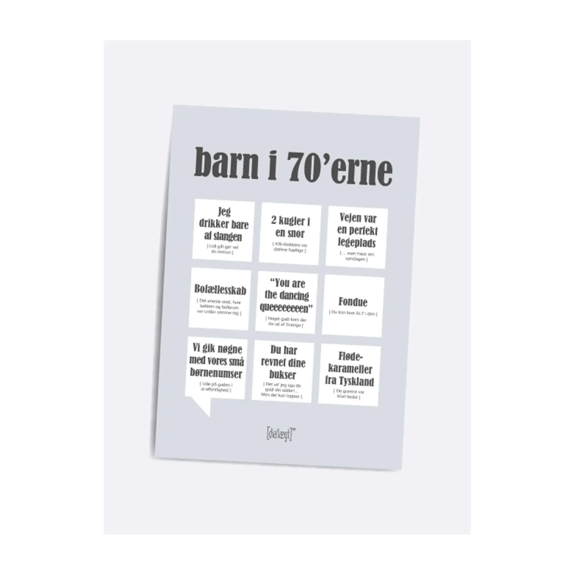 Dialægt/Citatplakat Plakater Og Billeder-Barn i 70'erne