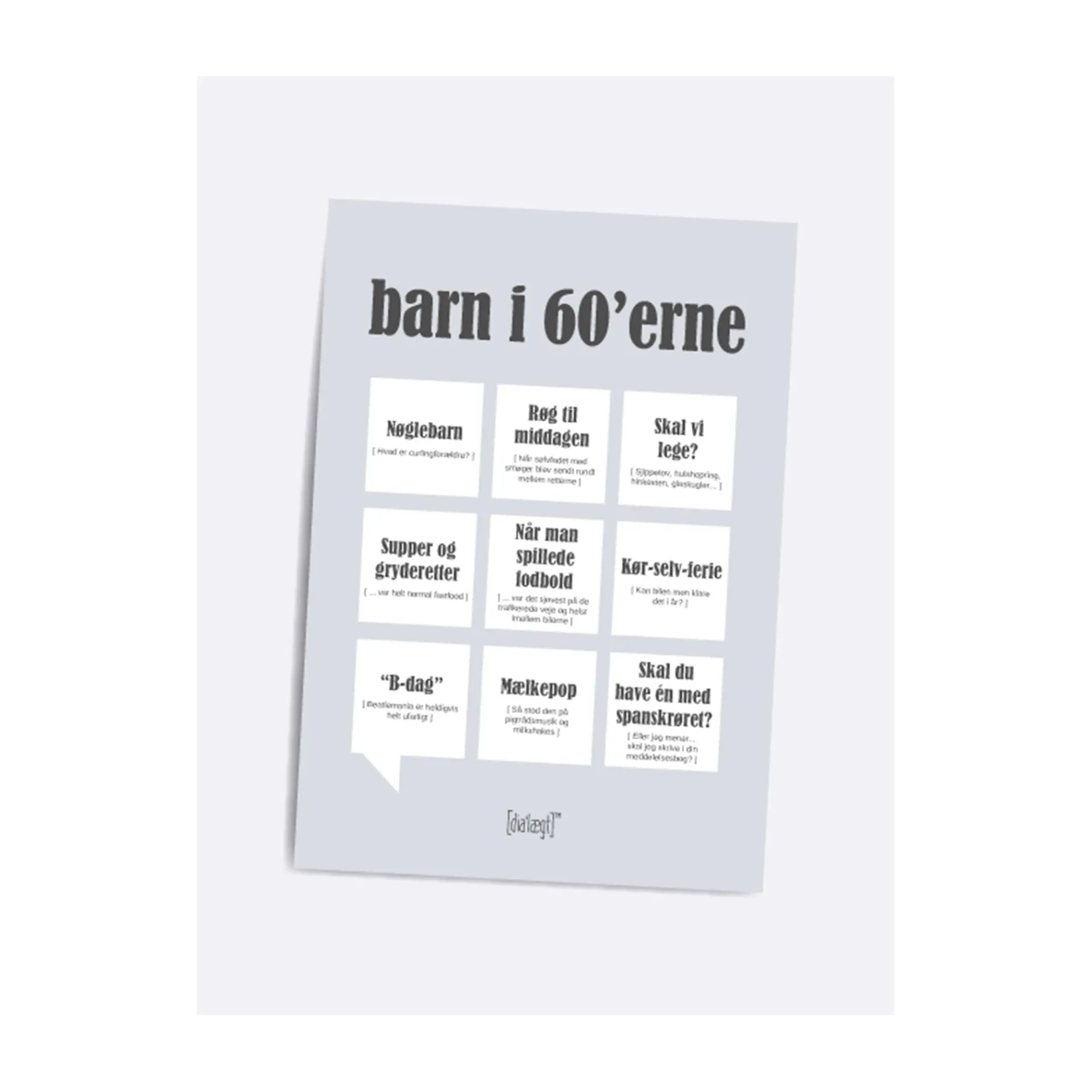 Dialægt/Citatplakat Plakater Og Billeder-Barn i 60'erne A5 Dialægt