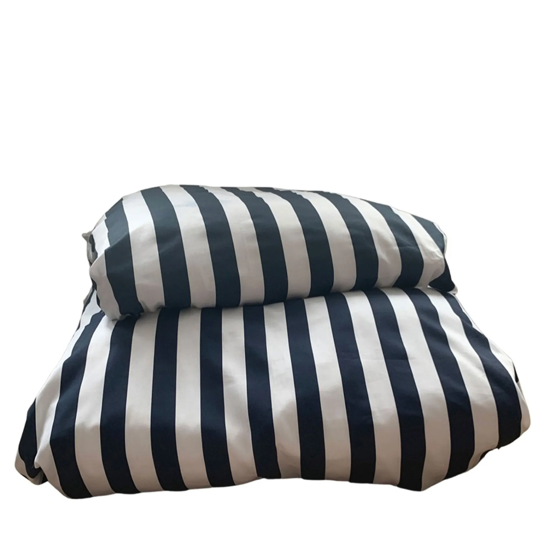 Omhu Sengetøj-Blok strib sengetøj 140x220 cm navy