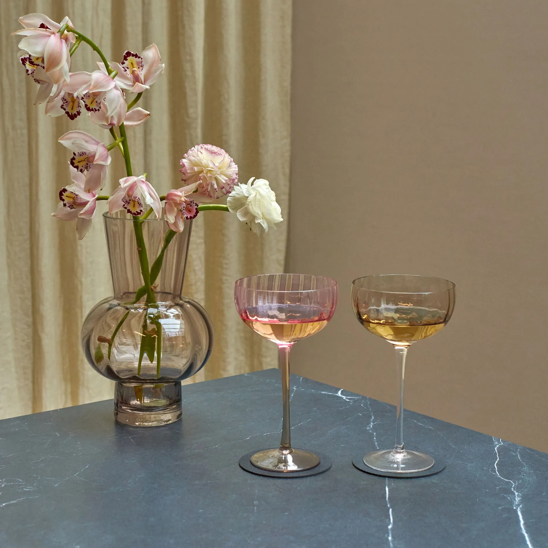 Sinnerup Glas-Candy rose champagneskål