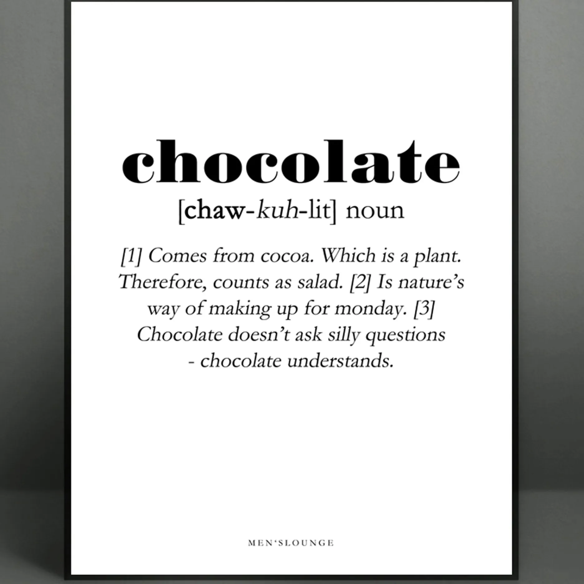 Men's Lounge Plakater Og Billeder-Chocolate Definition A4