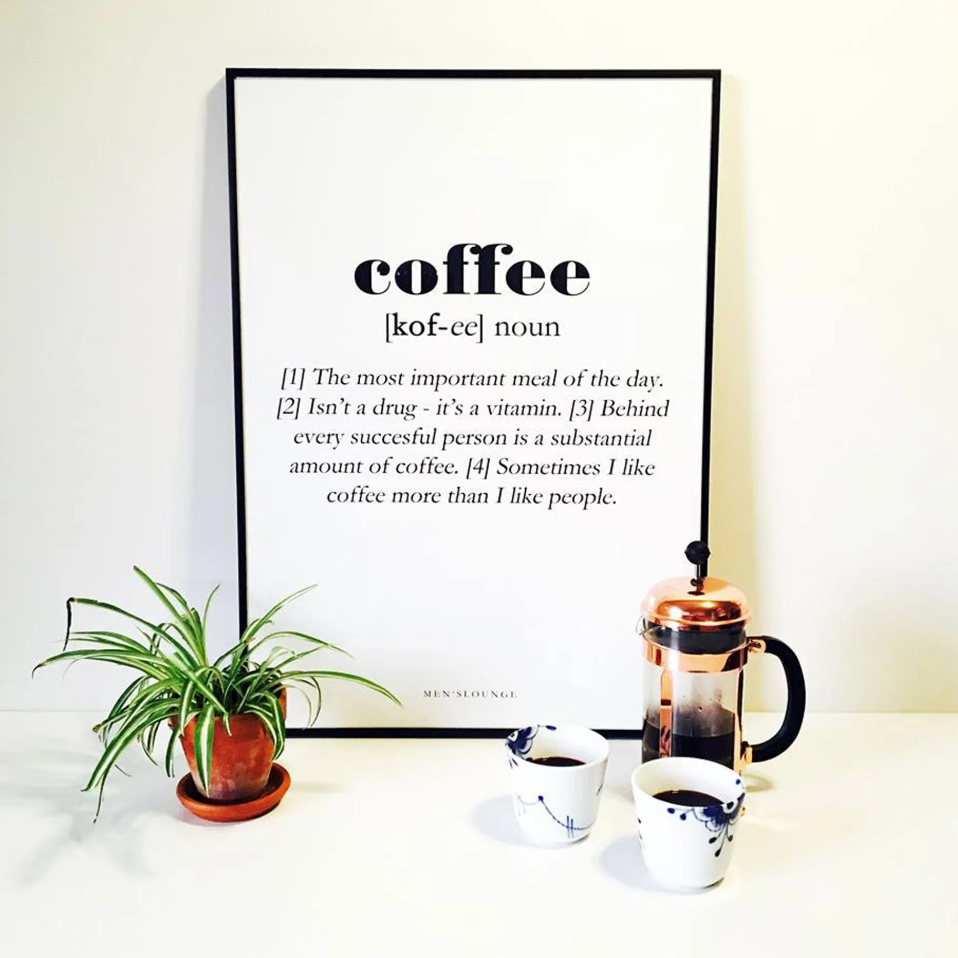 Men's Lounge Plakater Og Billeder-Coffee Definition A4