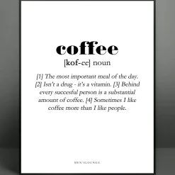 Men's Lounge Plakater Og Billeder-Coffee Definition A4