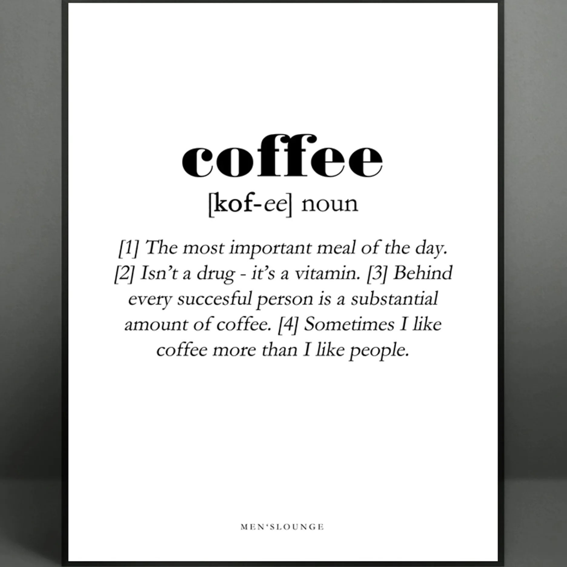 Men's Lounge Plakater Og Billeder-Coffee Definition A4
