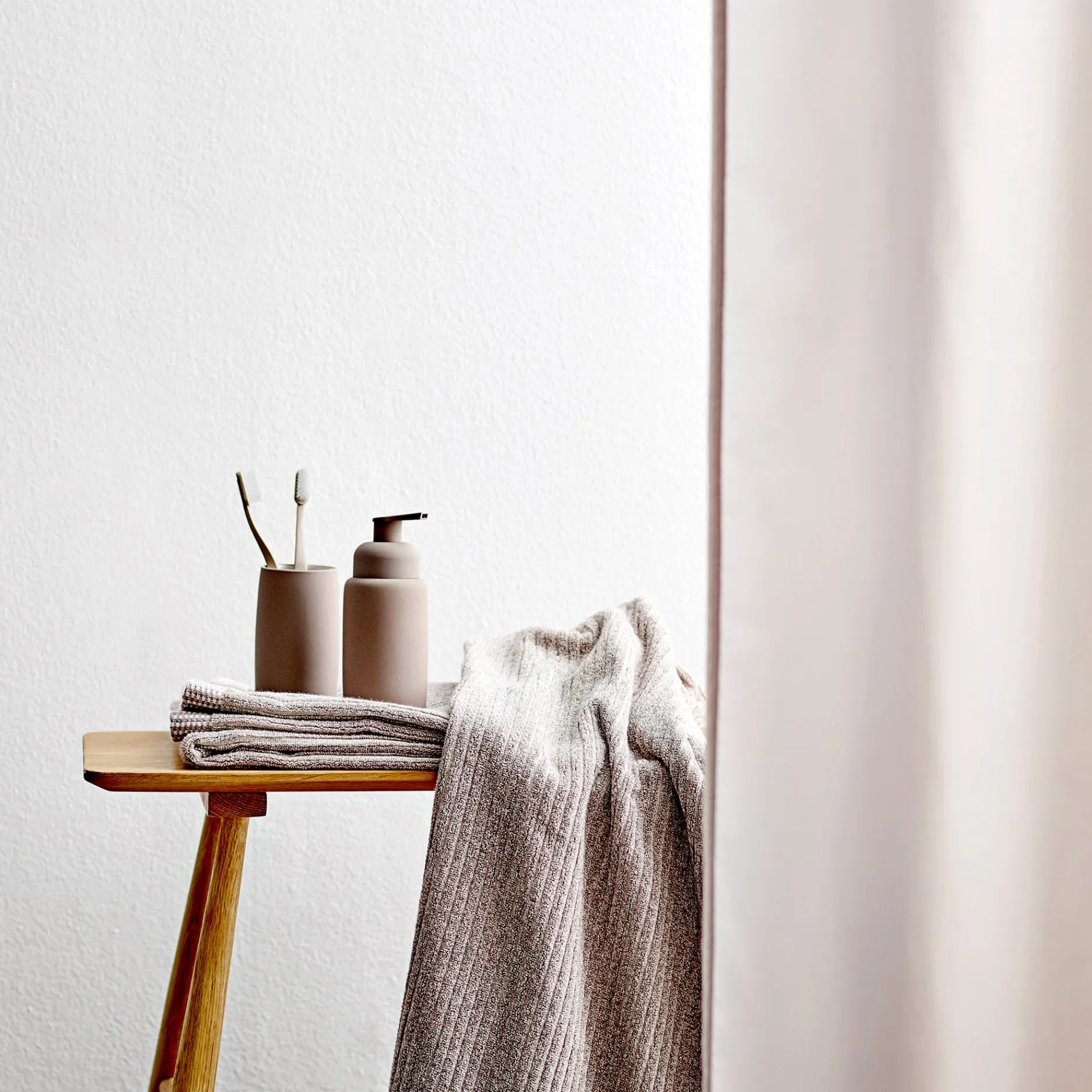Södahl Badeforhæng-Comfort badeforhæng 180x220 cm beige