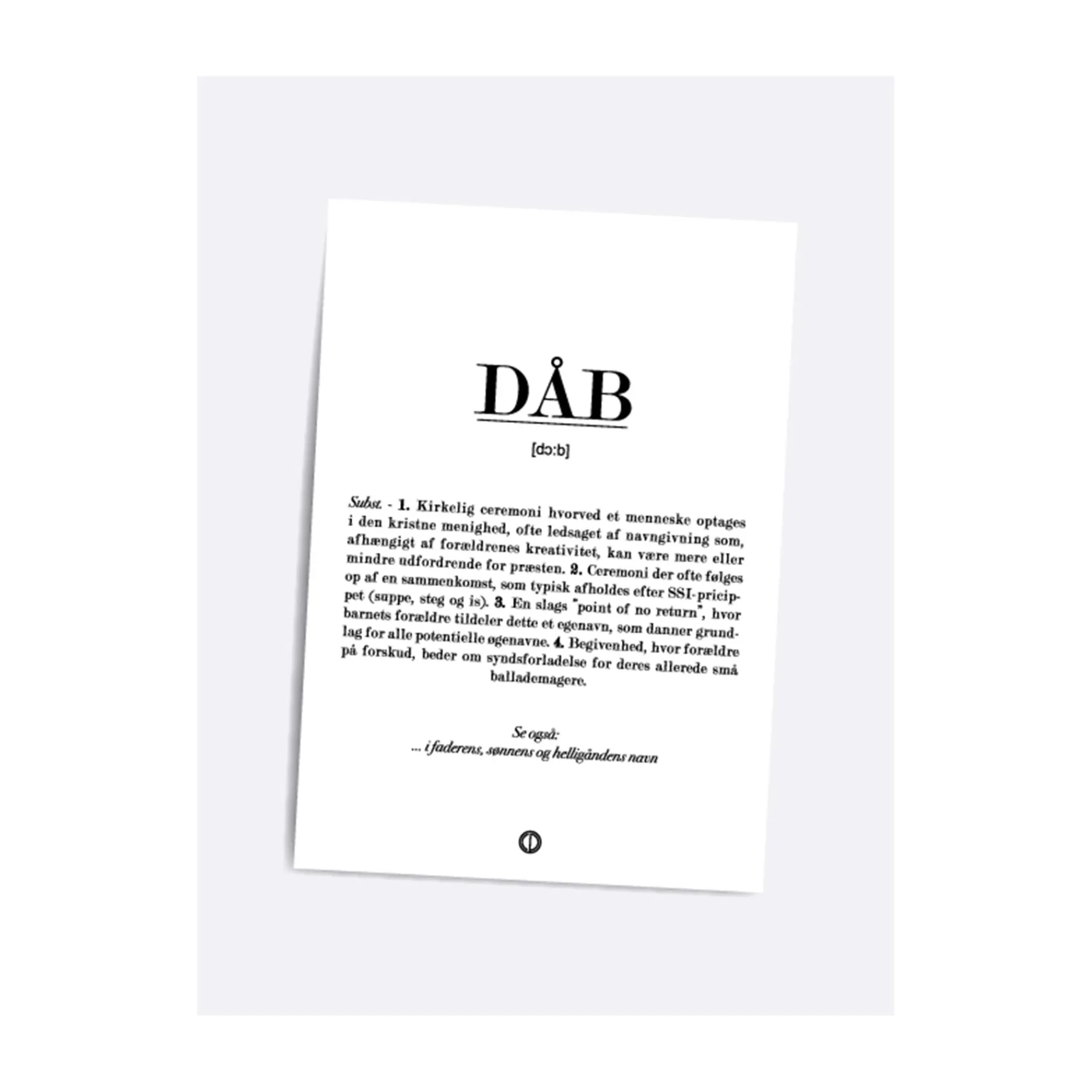 Dialægt/Citatplakat Plakater Og Billeder-Dåb Definitions