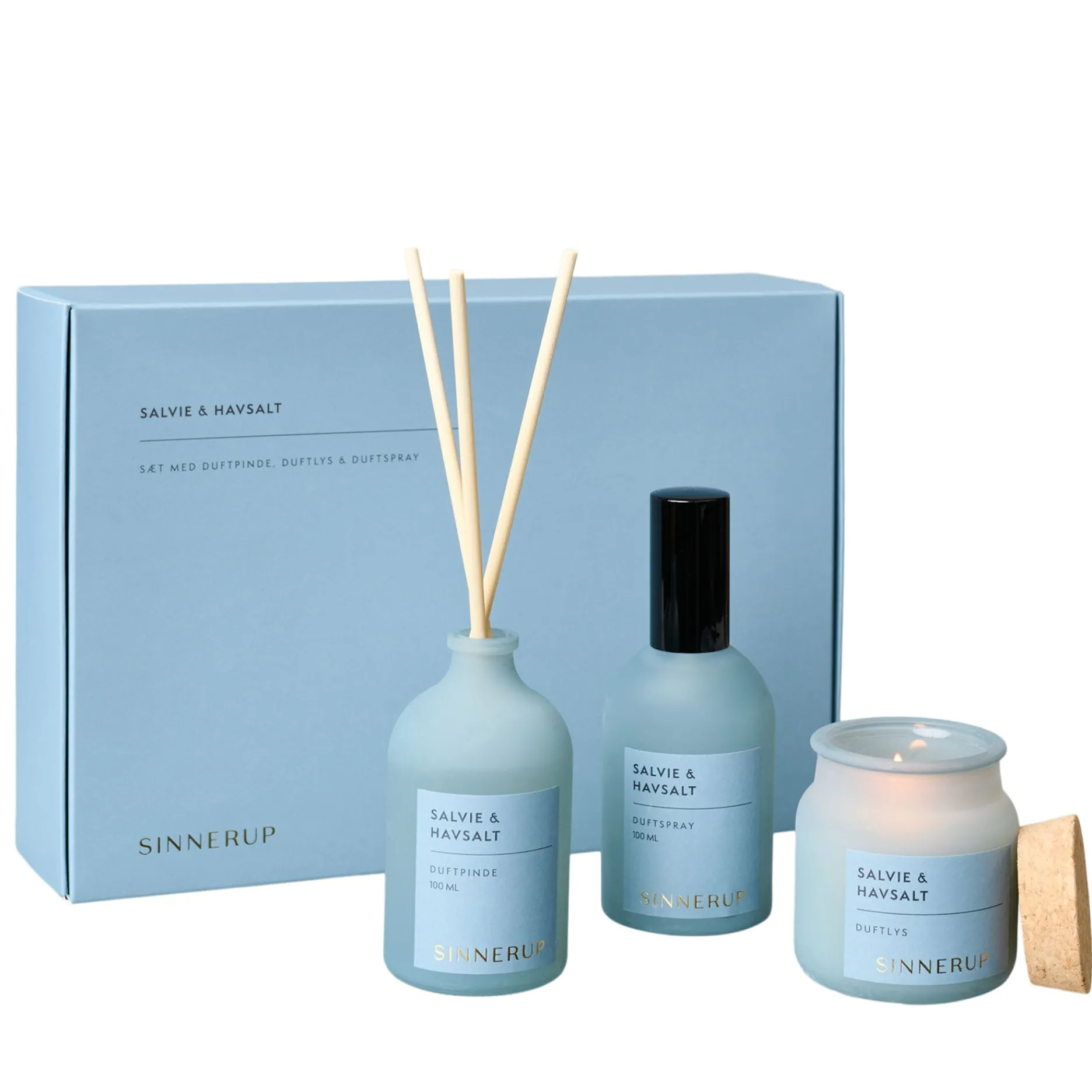 Sinnerup Wellness-Duftsæt Blå Mist Salvie/Havsalt