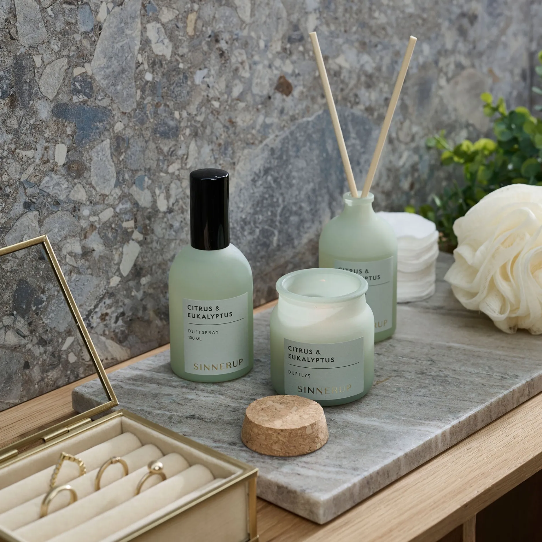 Sinnerup Wellness-Duftsæt grøn mist eukalyptus/citrus