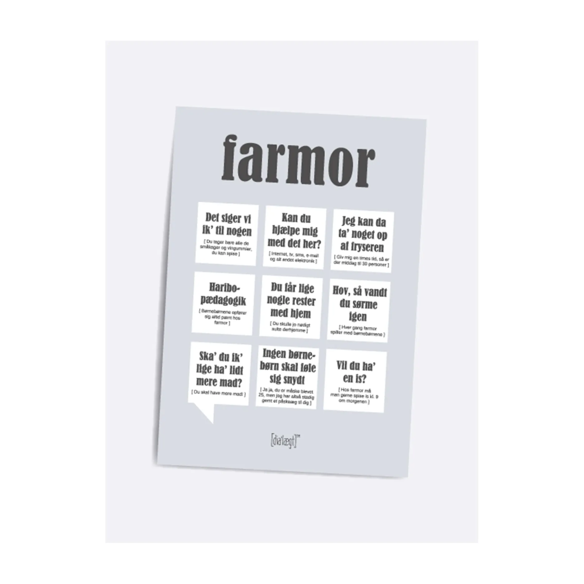 Dialægt/Citatplakat Plakater Og Billeder-Farmor Relationer