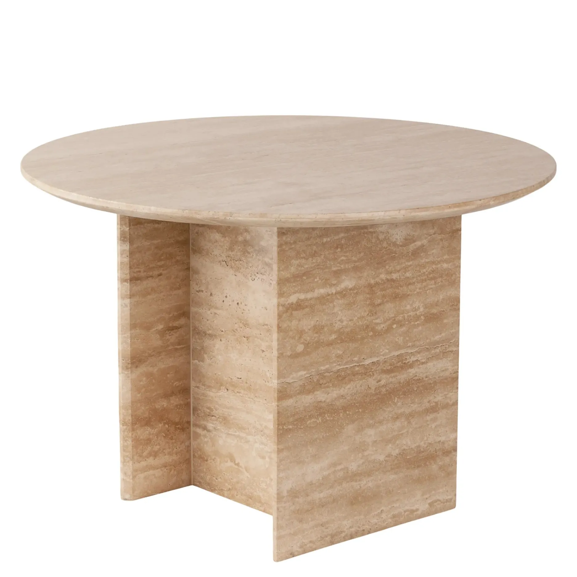 Furniture by Sinnerup Sofaborde-GALILEO rundt travertin sten sofabord Ø65 cm