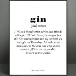 Men's Lounge Plakater Og Billeder-Gin definition A4