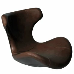 Furniture by Sinnerup Loungestole-Kato loungestol læder m. sort drejesokkel