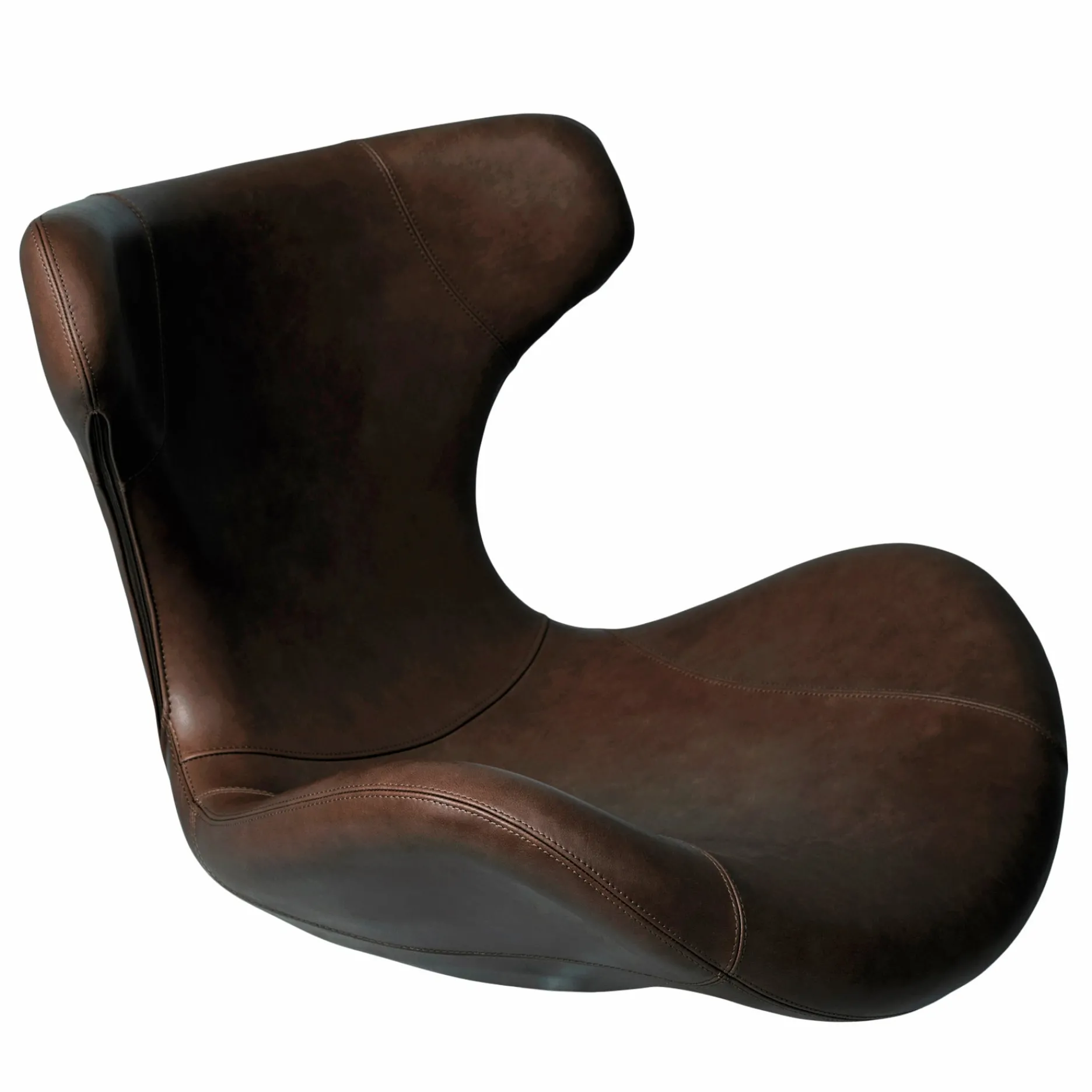 Furniture by Sinnerup Loungestole-Kato loungestol læder m. sort drejesokkel