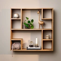 Furniture by Sinnerup Reoler|Hylder-Keeper II væghylde, FSC certificeret egetræ 8D 70x70 cm
