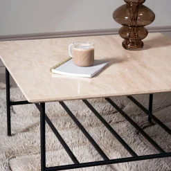 Furniture by Sinnerup Sofaborde-LINES II sofabord i travertin 80x80 cm