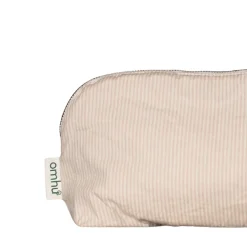 Omhu Wellness-Makeup pung 24x15 cm mini strib sand