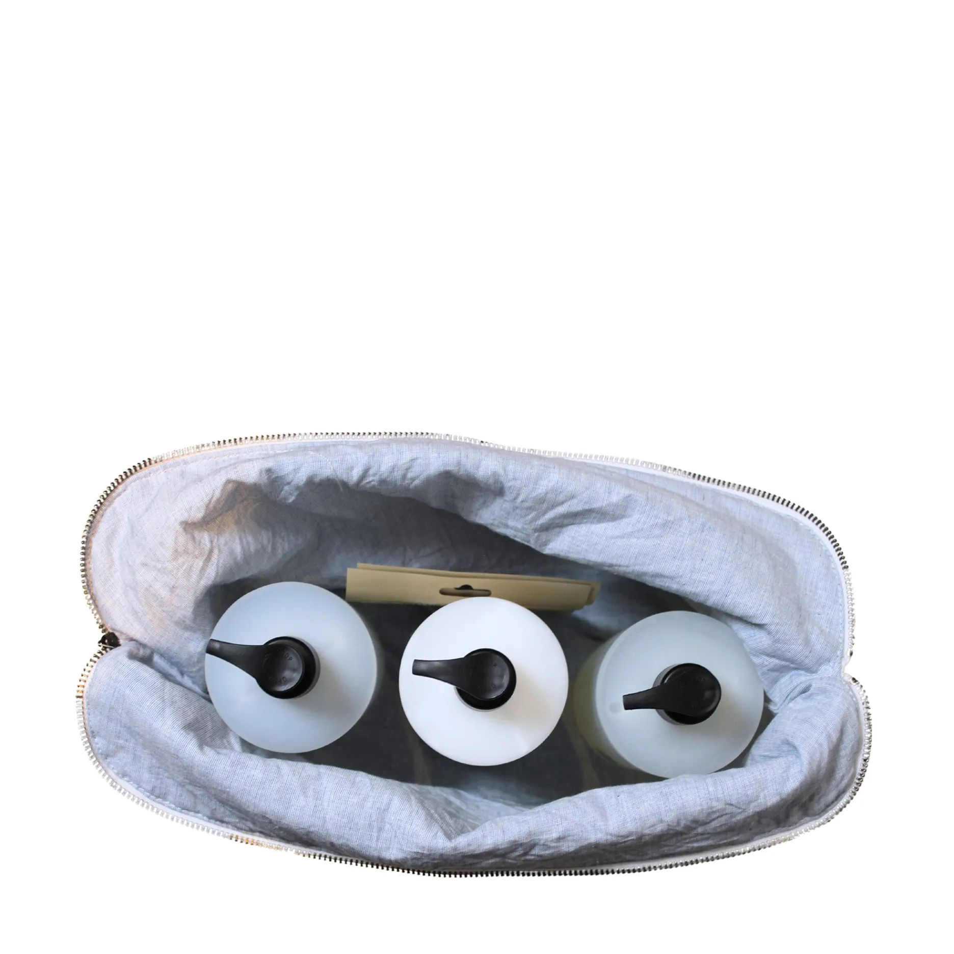 Omhu Wellness-Makeup pung 24x15 cm mini strib blå