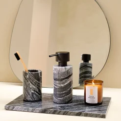 Sinnerup Tandbørsteholdere-Marble II cylinder tandbørstekrus