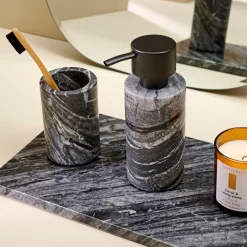 Sinnerup Tandbørsteholdere-Marble II cylinder tandbørstekrus