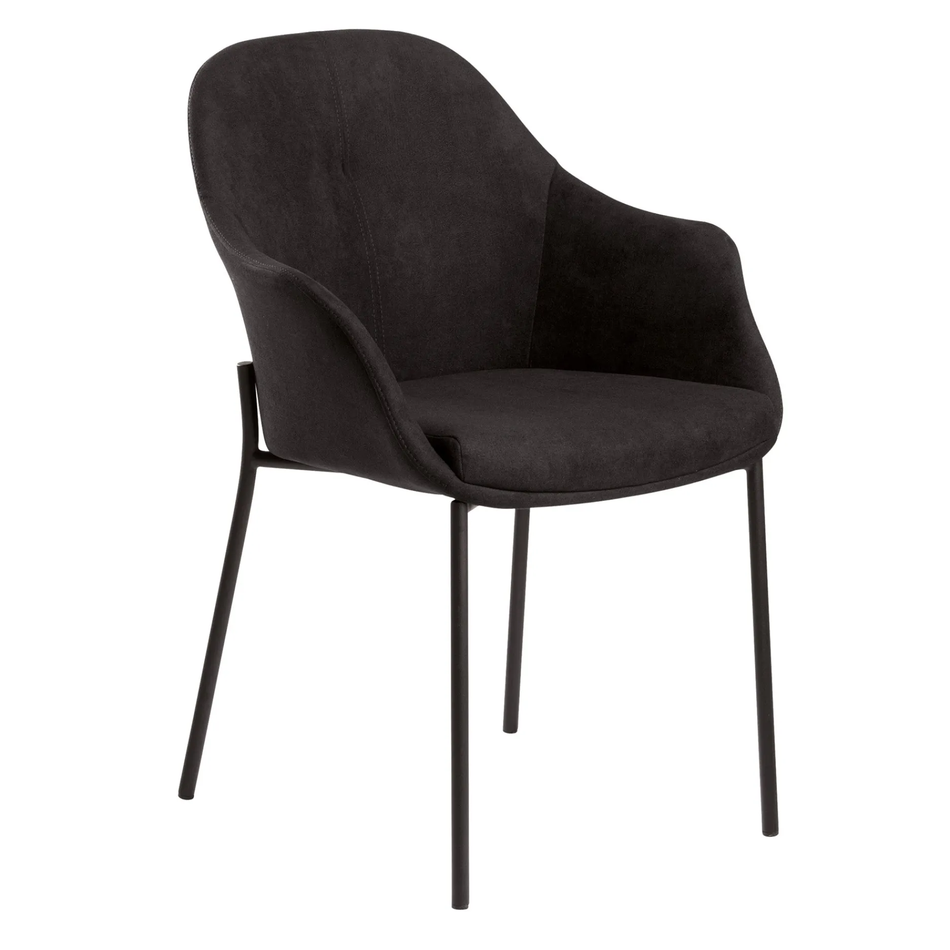 Furniture by Sinnerup Spisebordsstole-New Age sort stof m. faste ben