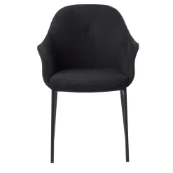 Furniture by Sinnerup Spisebordsstole-New Age sort stof m. faste ben