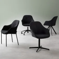 Furniture by Sinnerup Spisebordsstole|Kontorstole-New Age sort stof m. kontorben