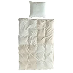 Omhu Sengetøj-Patchwork mini strib sengetøj 140x220 cm sand