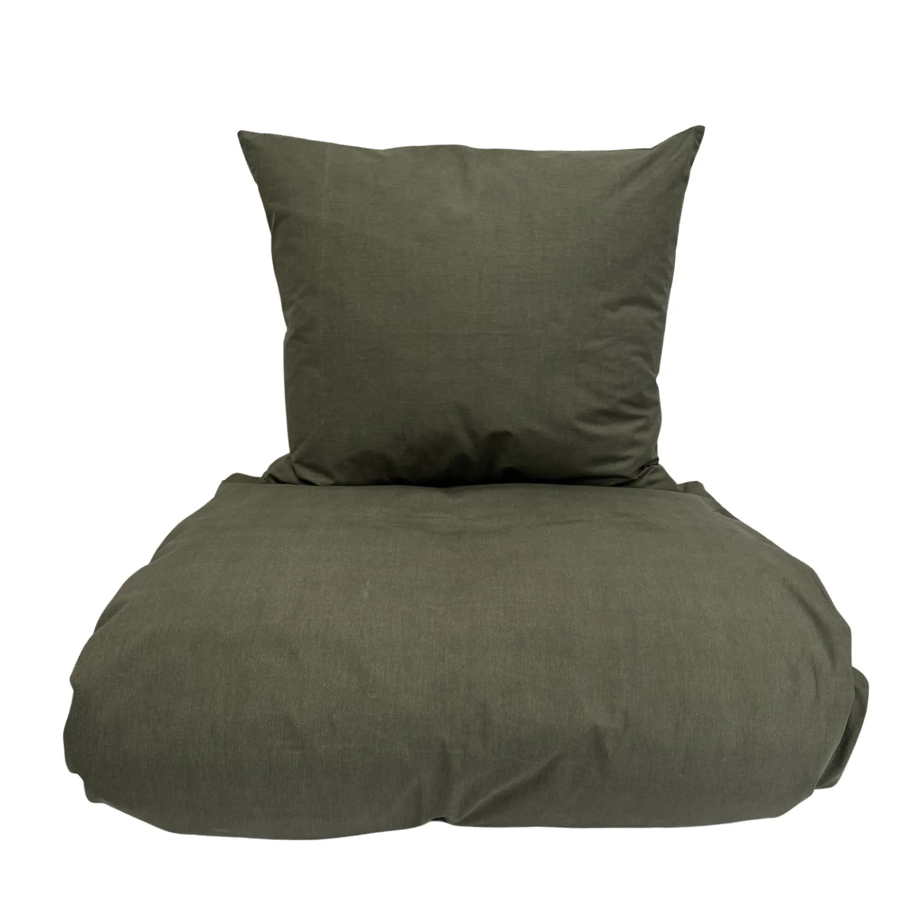 Omhu Sengetøj-Percale sengetøj 140x200 cm oliven