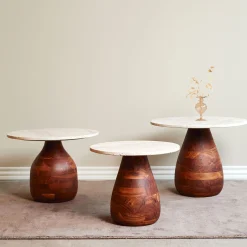 Furniture by Sinnerup Sofaborde-Piedra sofabord i travertine Ø55 cm
