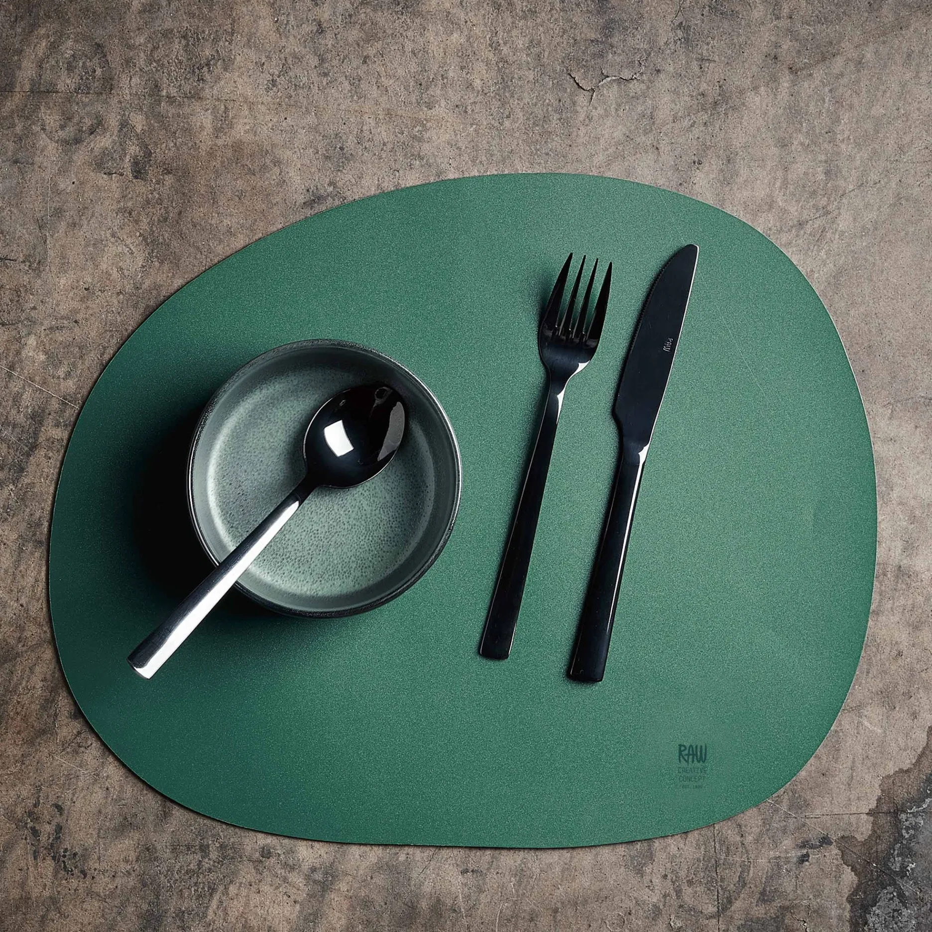 Aida Dækkeservietter-RAW dækkeserviet soft surface dark green