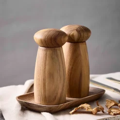 Aida Salt & Peber-RAW kværnsæt m/bakke H13,4 cm teak