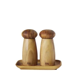Aida Salt & Peber-RAW kværnsæt m/bakke H13,4 cm teak