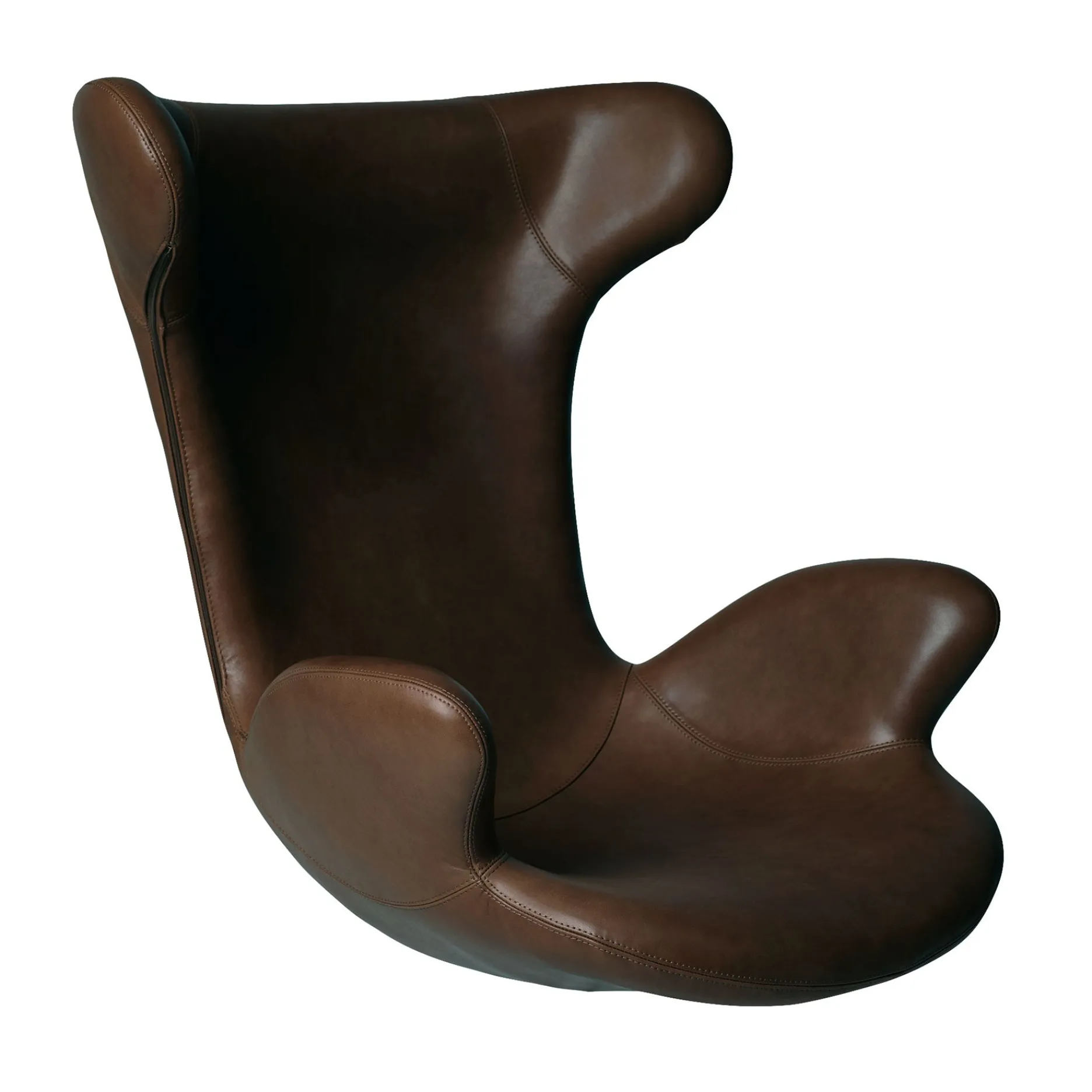 Furniture by Sinnerup Loungestole-Victor loungestol læder m. sort drejesokkel
