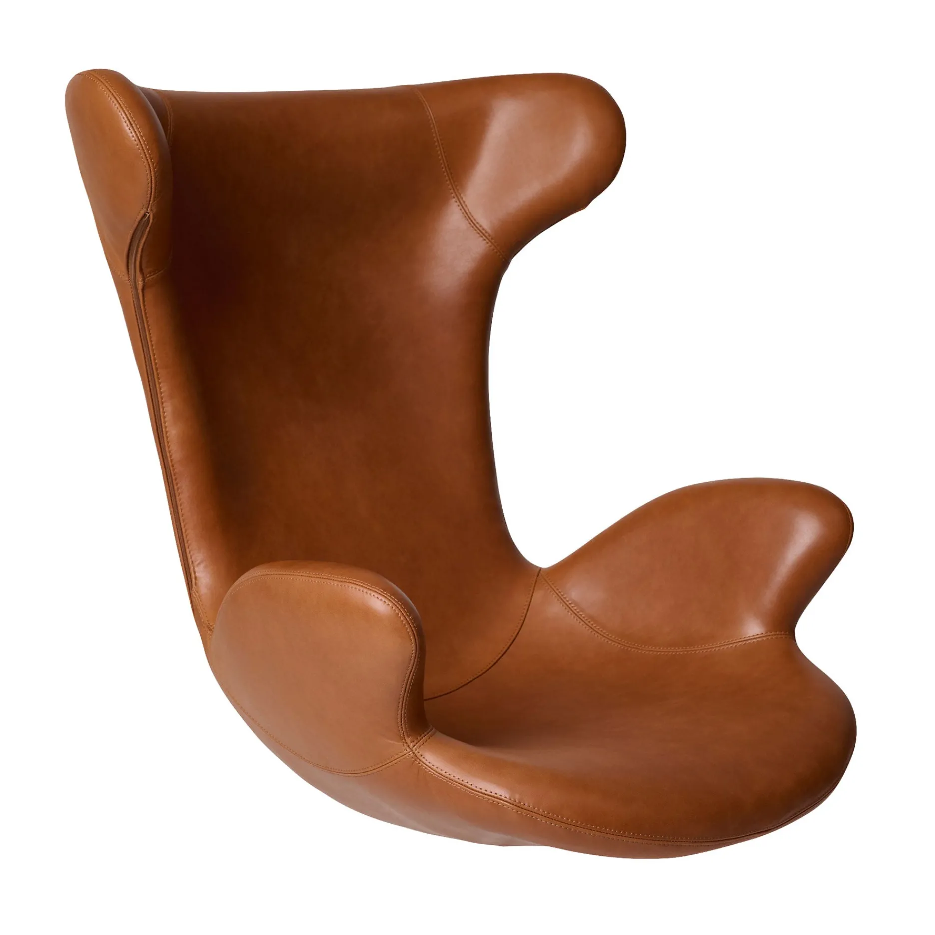Furniture by Sinnerup Loungestole-Victor loungestol læder m. sort drejesokkel