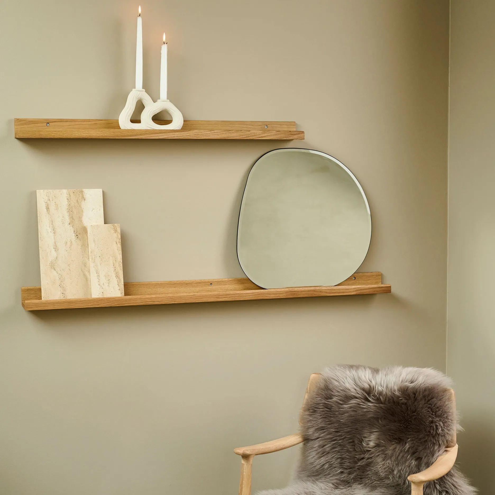 Furniture by Sinnerup Hylder-Wood II gallerihylde FSC certificeret egetræ, L120 cm